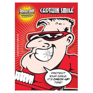 Laser 4-Up Recall Cards Captain Smile Checkup 4 in x 6 in 100/Pk