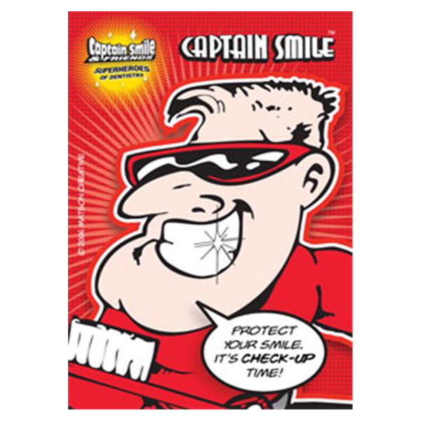 Laser 4-Up Recall Cards Captain Smile Checkup 4 in x 6 in 100/Pk