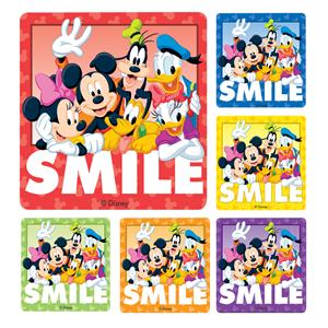 Stickers 2.5 in x 2.5 in Disney Smile Assorted 100/Rl