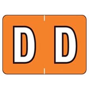 Sycom "D" End Tab Labels 1"x1.5" Dark Orange 500/Rl