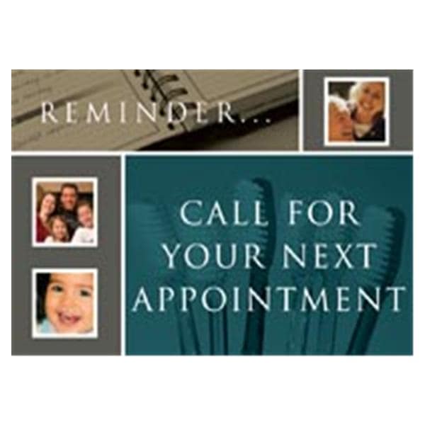 Imprinted Recall Cards Call For Next Appointment 4 in x 6 in 250/Pk product image