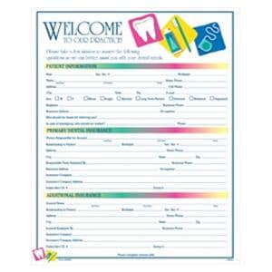 Registration / History Forms Wlcme To Our Prctc 2 Sd English 8.5"x11" 100/Pk
