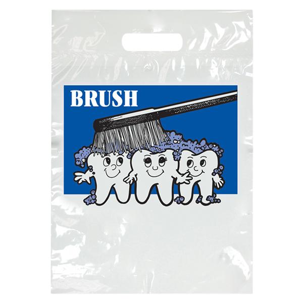2-Color Bags Brush on Teeth White 9 in x 13 in 100/Pk
