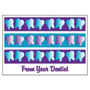 Imprinted Recall Cards Purple Teeth 4 in x 6 in 250/Pk
