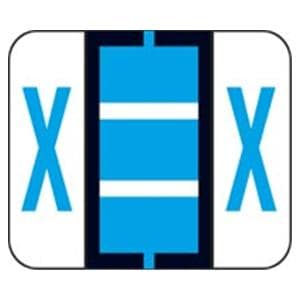 Tab "X" End Tab Blue Labels 1.25"x1" 500/Rl