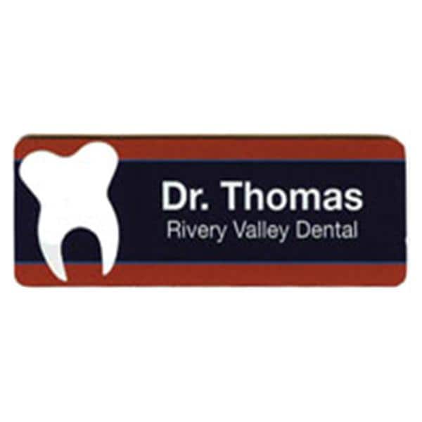 Name Badge Tooth Full Color PVC 1.5 in x 3 in Ea product image