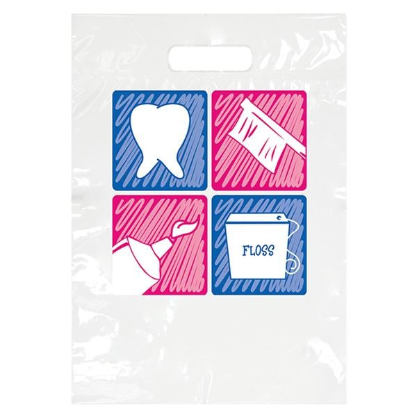 2-Color Bags Four Boxes White 7.5 in x 9 in 100/Pk - 2-Color Bags Four Boxes White 7.5 in x 9 in 100/Pk - Image 1