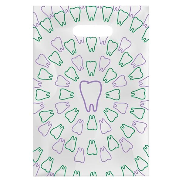 Scatter Print Bags Toothswirl 2 Sided Print Clear 100/Bx - Scatter Print Bags Toothswirl 2 Sided Print Clear 100/Bx - Image 1