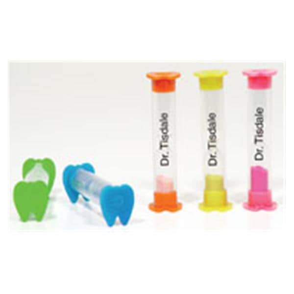 Imprinted Brushing Timer Tooth Cap 2 Minute 3.5 in Assorted Colors 250/Pk