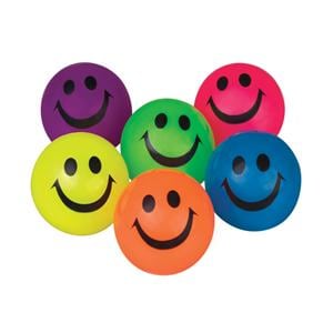 Toy Smiley Face Comet Balls Assorted Colors 55 mm 12/Pk