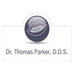 Name Badge Braces Full Color Purple Plastic Ea