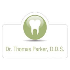 Name Badge Tooth Full Color Green Plastic Ea
