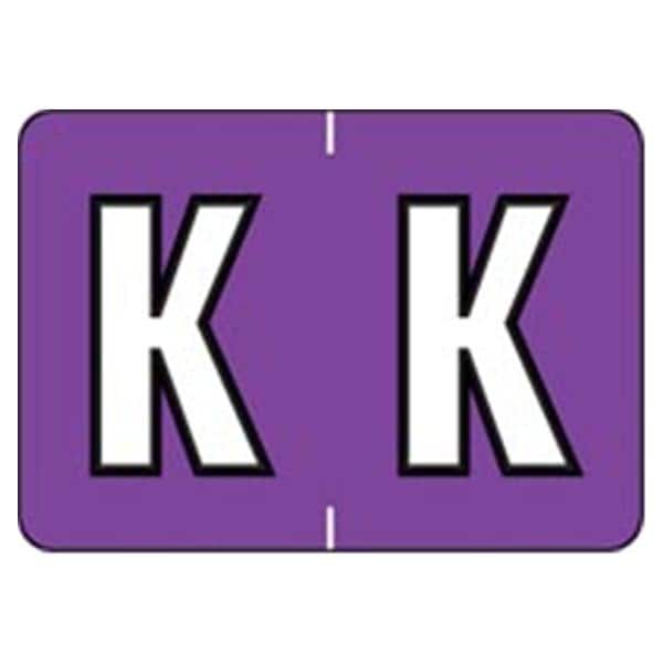 Sycom "K" End Tab Purple Labels 1"x1.5" 500/Rl product image