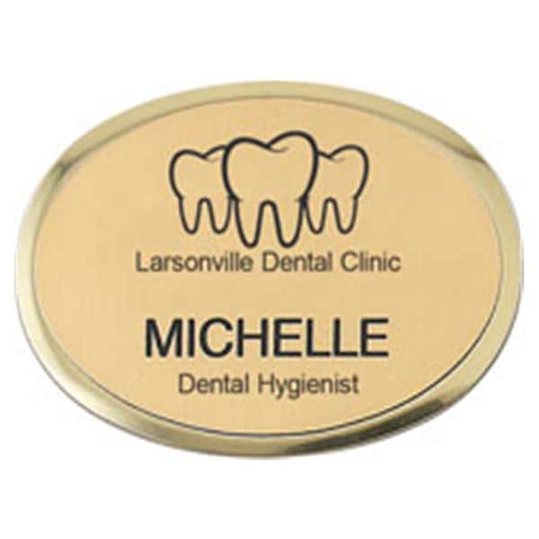 Engraved Name Badge Gold 1 15/16 in x 2 11/16 in Ea product image