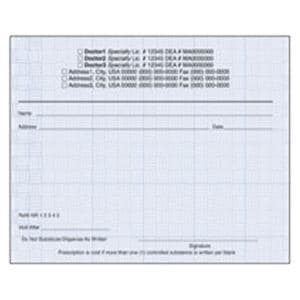 Safety Prescription Pads 1-Part Horizontal Blue With Woven Background 10/Bx
