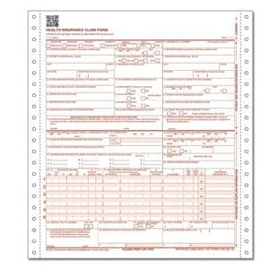 Insurance Claim Forms CMS-1500 2012 2-Part Continuous 8.5x11 Wht/Cnry 1000/Pk