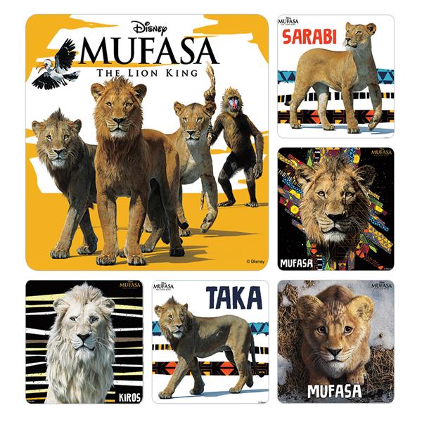 Stickers Kids 2.5 in x 2.5 in Disney's Mufasa: The Lion King 100/Rl