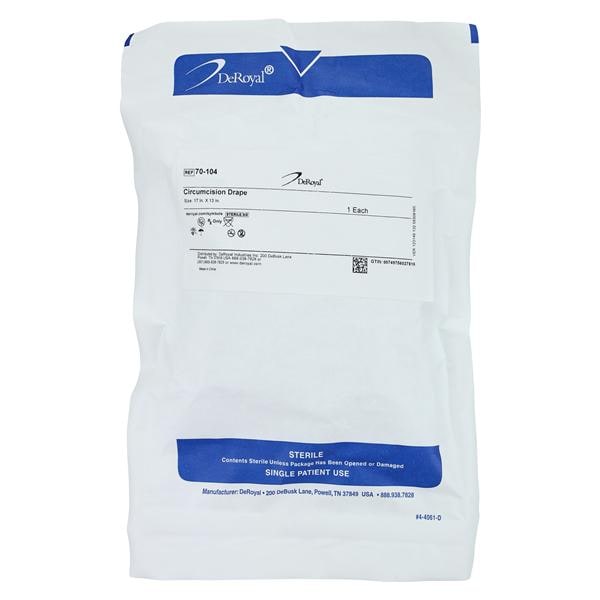 17x13" Sterile Circumcision Drape Center-Cut Fenestrated, 40 EA/CA