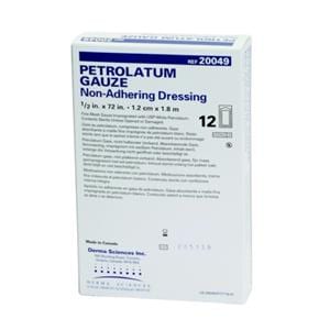 Petrolatum Gauze Dressing 1/2x72" Sterile White LF