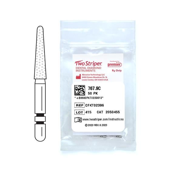 Two Striper 16A Diamond Bur Coarse 767.9C 50/Pk thumbnail 3