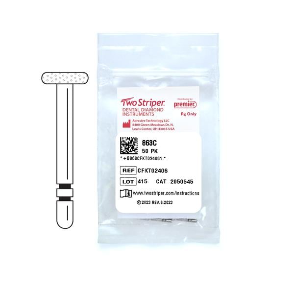 Two Striper Diamond Bur Friction Grip Coarse 863C 50/Pk thumbnail 3