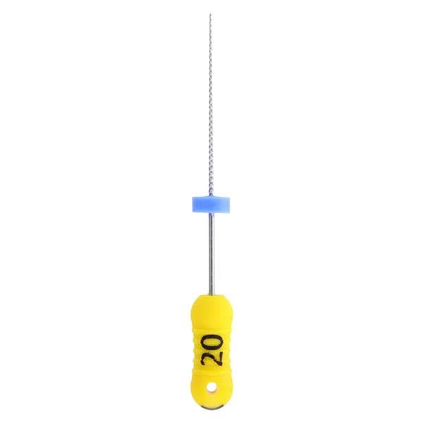 Hand K-File 25 mm Size 20 Stainless Steel Yellow 0.02 6/Pk