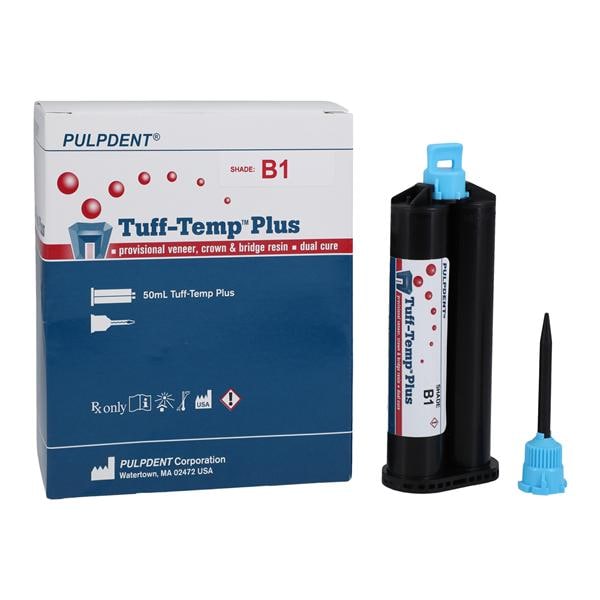 Tuff-Temp Plus Temporary Material 50 mL Shade B1 Cartridge Complete Package