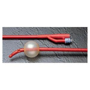 Catheter Foley Lubricath 20Fr 30cc Medium Coude Olive Tip Rubber 2-Way 16" 12/Ca