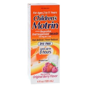 Motrin Children NSAID Suspension Dye-Free 100mg/5mL Berry 4oz/Bt, 36 BT/CA