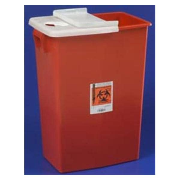 Sharps Container 12gal Red 12.75x18.25x18.75" Ld/Gskt Lk Tab Plstc 10/Ca