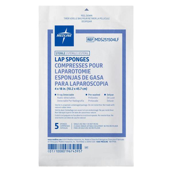 Pre-Washed Laparotomy Sponge 4x18" Sterile