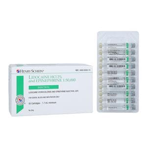 Lidocaine HCl 2% Epinephrine 1:50,000 1.7 mL 50/Bx