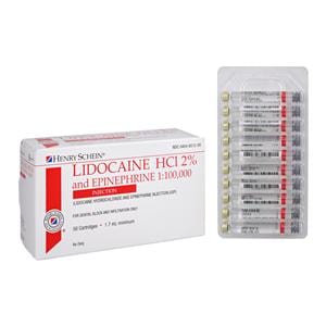 Lidocaine HCl 2% Epinephrine 1:100,000 1.7 mL 50/Bx