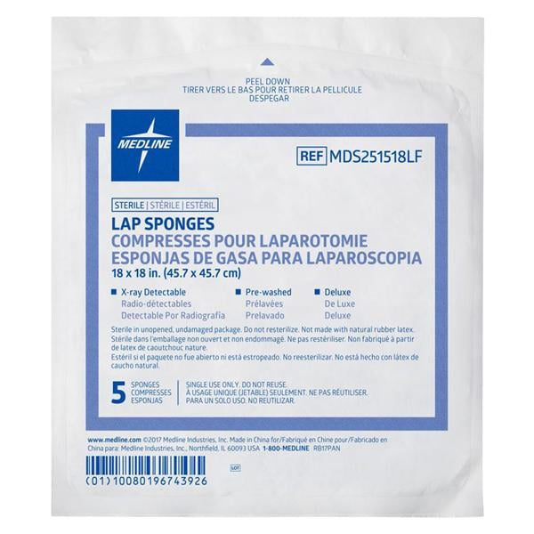 Pre-Washed Laparotomy Sponge 18x18" Sterile