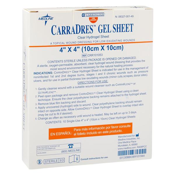 Hydrogel Wound Dressing 4x4" Sheet Clear