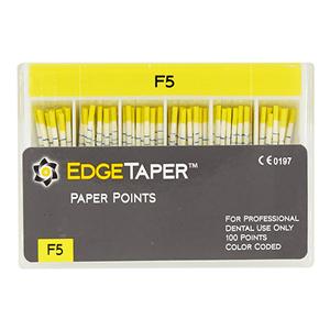 EdgeTaper Paper Points Size #50 F5 Yellow Cone 100/Pk