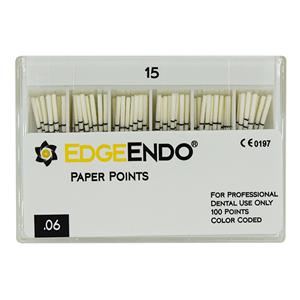EdgeEndo Paper Points Size #15 Size #15 .06 White Cone 60/Pk