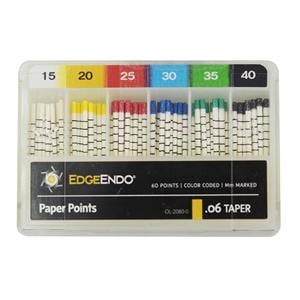 EdgeEndo Paper Points Size #15-40 .06 Assorted Cone 60/Pk