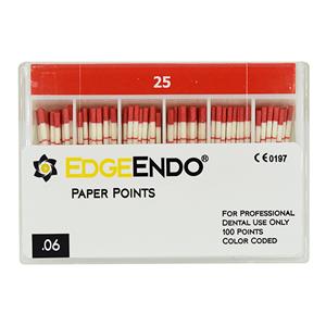 EdgeEndo Paper Points Size #25 Size #25 .06 Red Cone 100/Pk