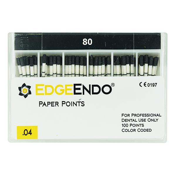 EdgeEndo Paper Points Size #80 .04 Black Cone 100/Pk