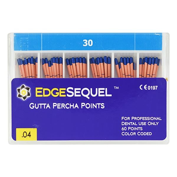 EdgeEndo Gutta Percha Points Size #30 Size #30 Blue 60/Pk