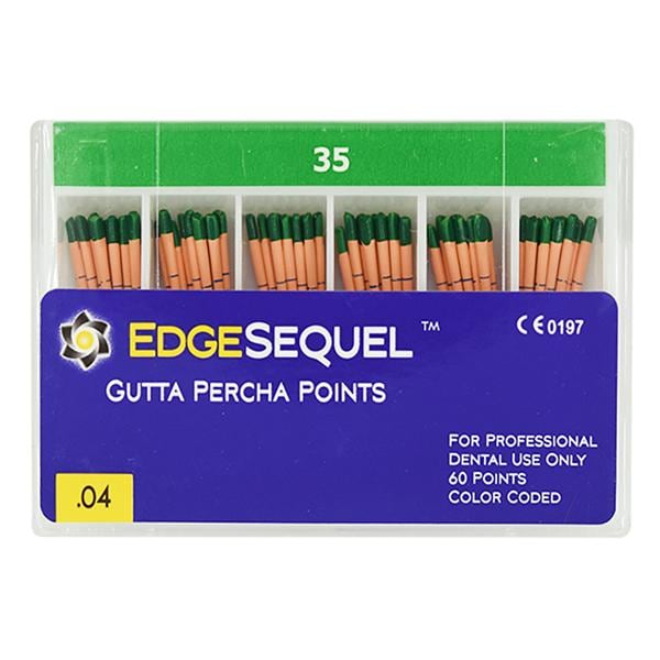 EdgeEndo Gutta Percha Points Size #35 Size #35 Green 60/Pk