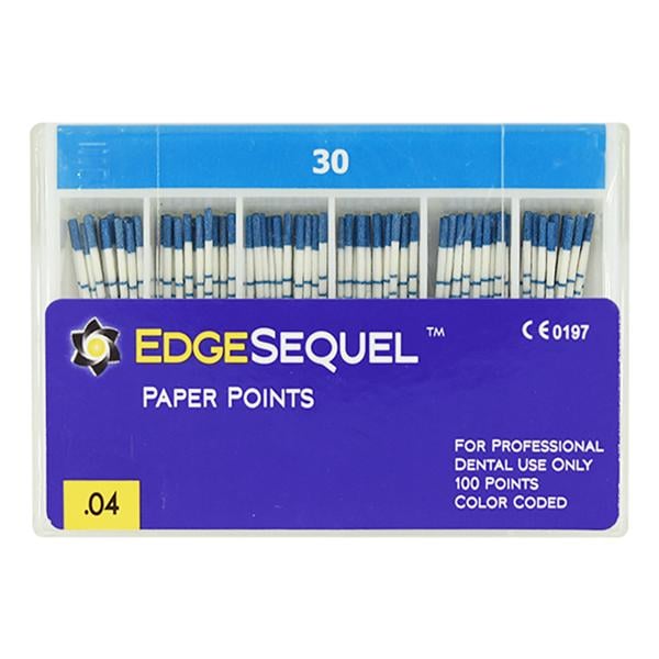 EdgeSequel Sapphire Paper Points Size #30 Size #30 .04 Blue Cone 100/Pk