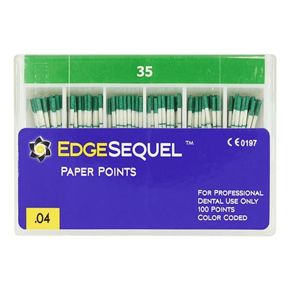 EdgeSequel Sapphire Paper Points Size #35 Size #35 .04 Green Cone 60/Pk