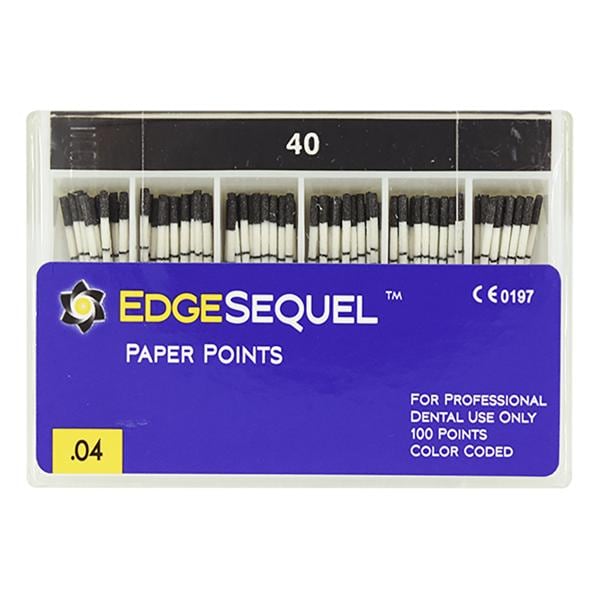 EdgeSequel Sapphire Paper Points Size #40 Size #40 .04 Black Cone 60/Pk