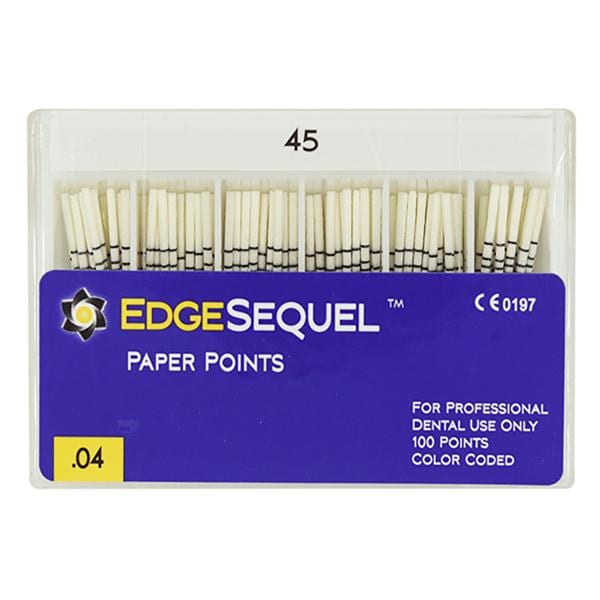 EdgeSequel Sapphire Paper Points Size #45 Size #45 .04 White Cone 60/Pk