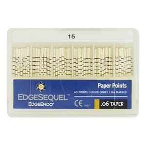 EdgeSequel Sapphire Paper Points Size #15 Size #15 .06 White Cone 60/Pk