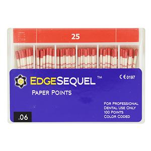 EdgeSequel Sapphire Paper Points Size #25 Size #25 .06 Red Cone 100/Pk