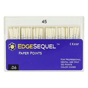 EdgeSequel Sapphire Paper Points Size #45 Size #45 .06 White Cone 100/Pk