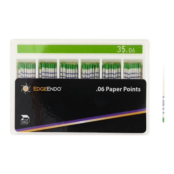 EdgeEndo Paper Points Size #35 Size #35 .06 Green Cone 100/Pk